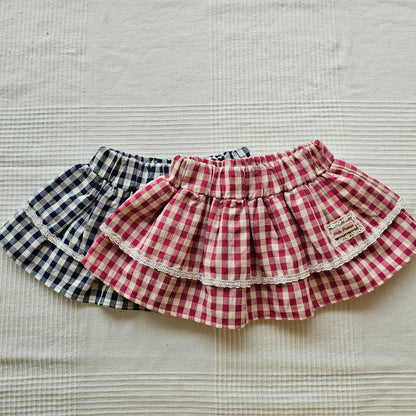 Check Layered Skirt