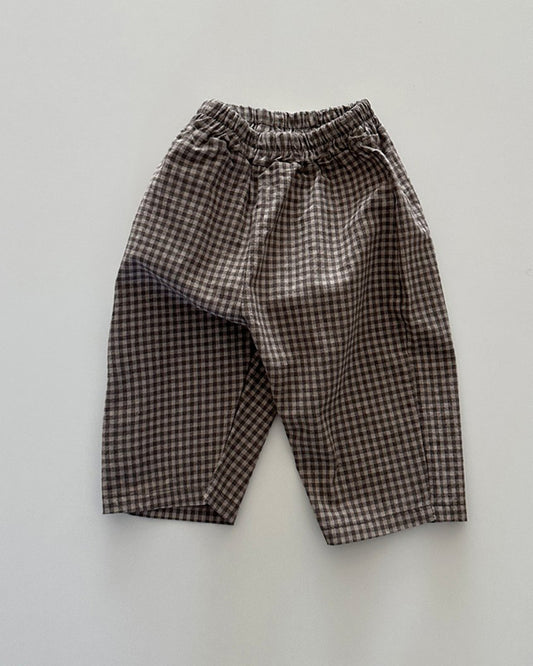 Brown Gingham Pants