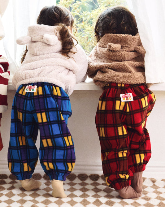 Fleece Check Loose Pants