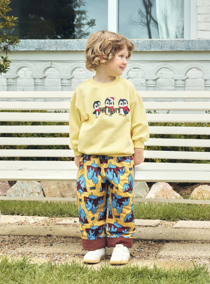 Woven Digital Print Padded Pants