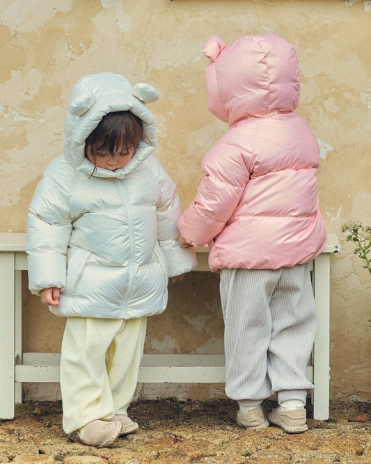 Glossy Polyester Mid-Length Down Jacket