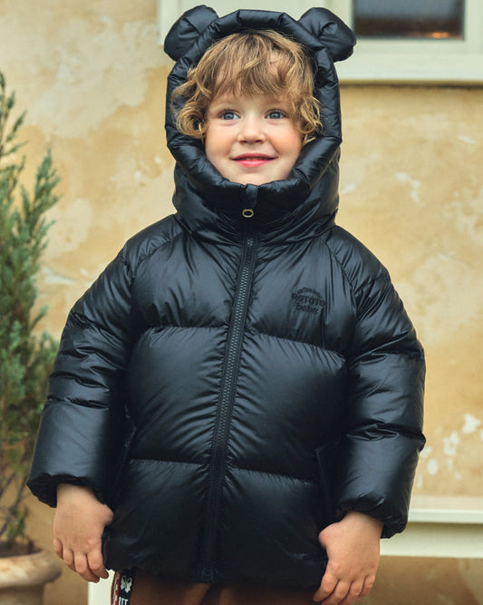 Glossy Polyester Mid-Length Down Jacket