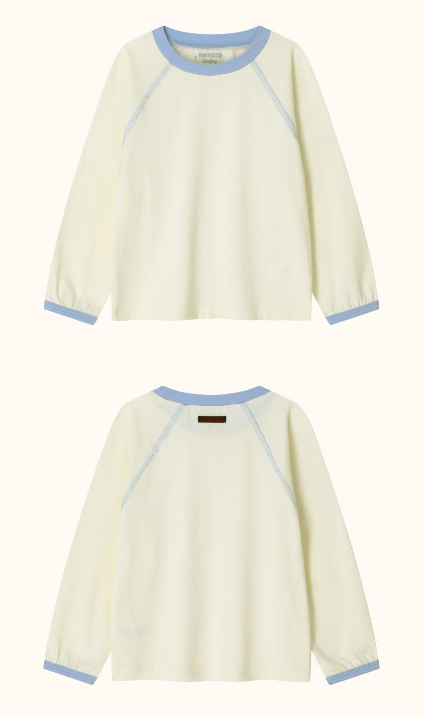 [26F] Cotton Modal Raglan Color-Block Loungewear