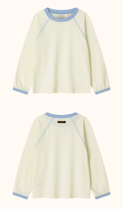 [26F] Cotton Modal Raglan Color-Block Loungewear