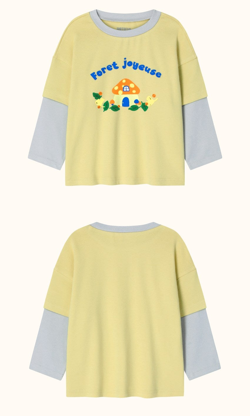 [26F] Cotton Modal Color-Block Layered Loungewear