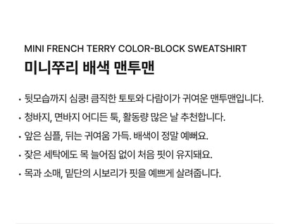 Mini French Terry Color-Block Sweatshirt
