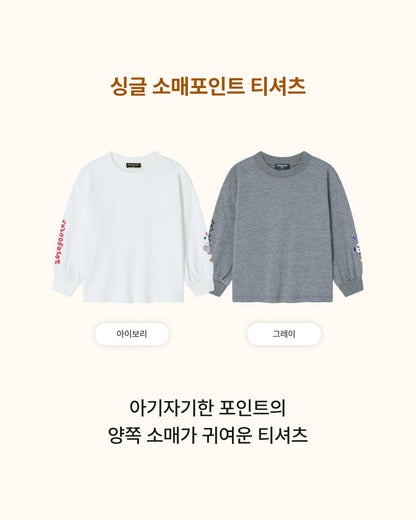 [26F] Single Jersey Sleeve-Point T-Shirt