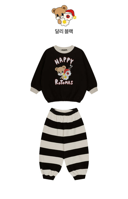 Brushed French Terry Stripe Loose Fit Set