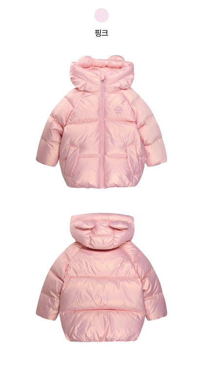Glossy Polyester Mid-Length Down Jacket