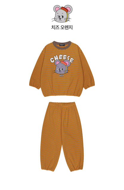 Double Brushed Fleece Stripe Loungewear Set