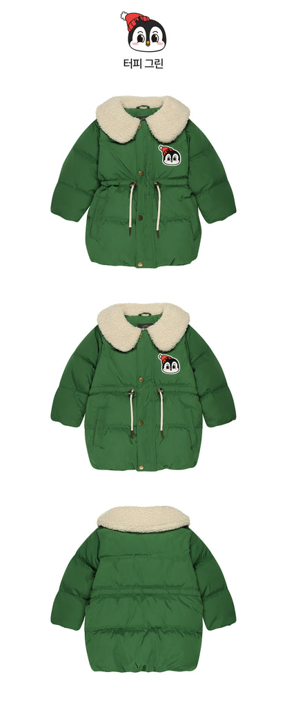 Polyester Down Jacket with Boa Collar