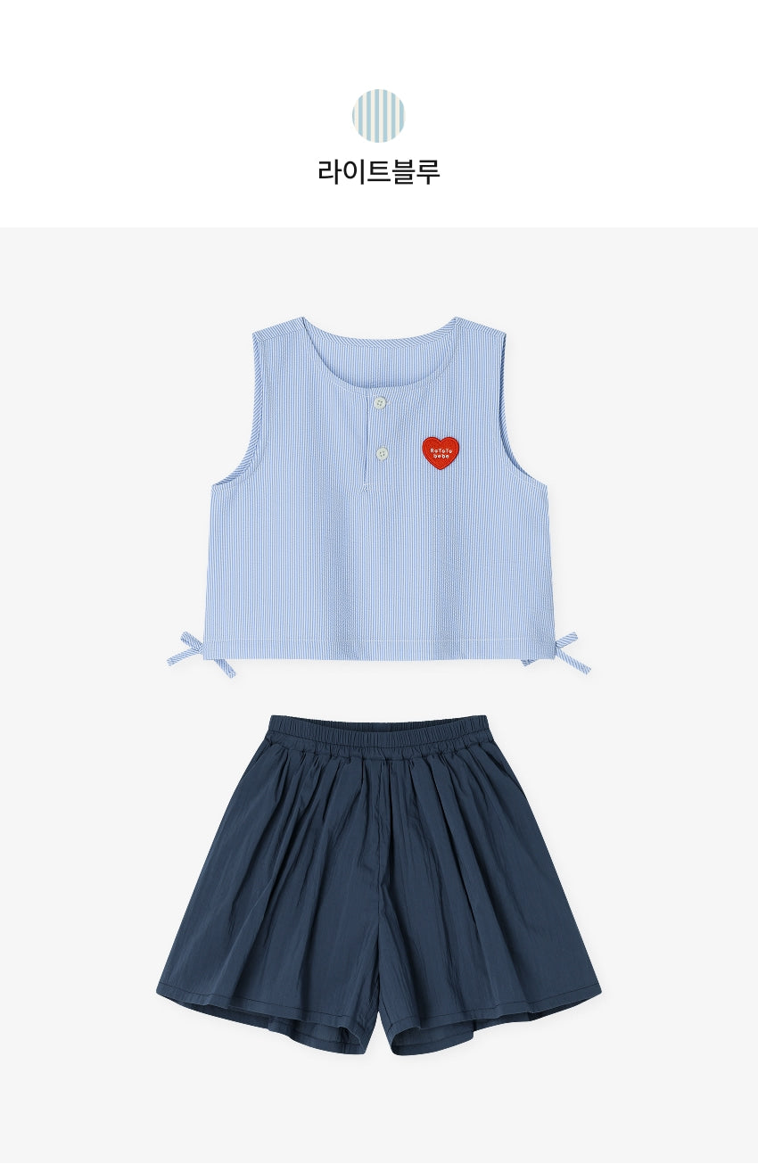 [26S] Woven Sleeveless Blouse Set