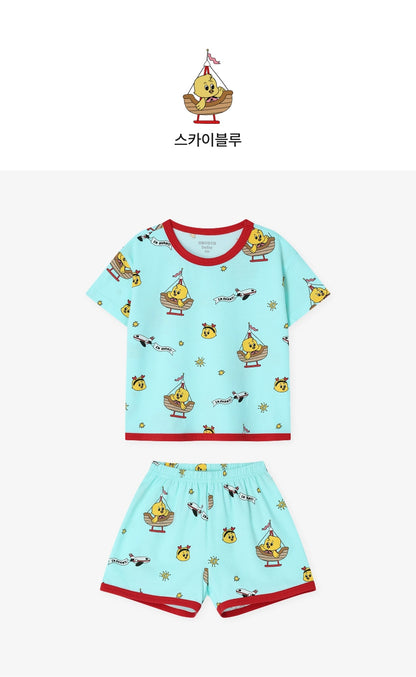 [26S] Cotton Modal All-Over Short Sleeve Loose Fit Loungewear