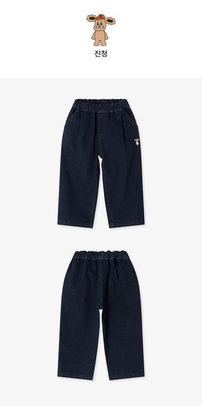 Denim One-Tuck Baggy Pants