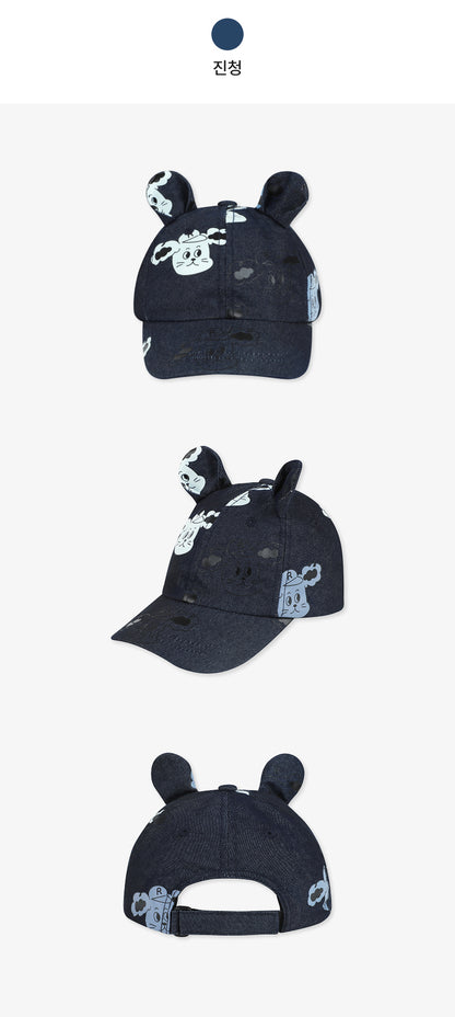 Denim All-Over Earflap Ball Cap