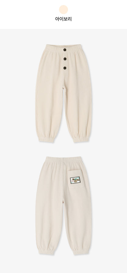 Waffle Button Point Jogger Pants
