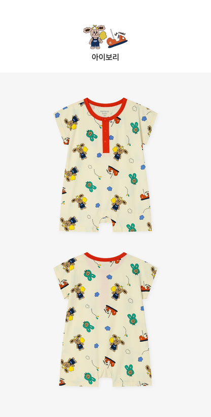 [26S] Cotton Modal All-Over Loose Fit Short Sleeve Suit