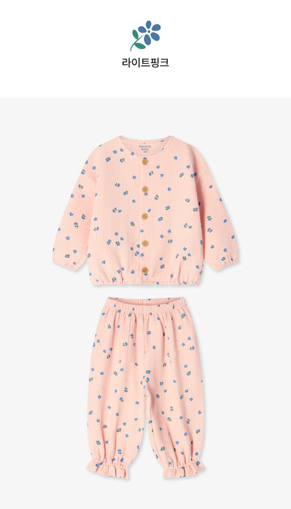 Soft Cotton Ruffle Cardigan Set