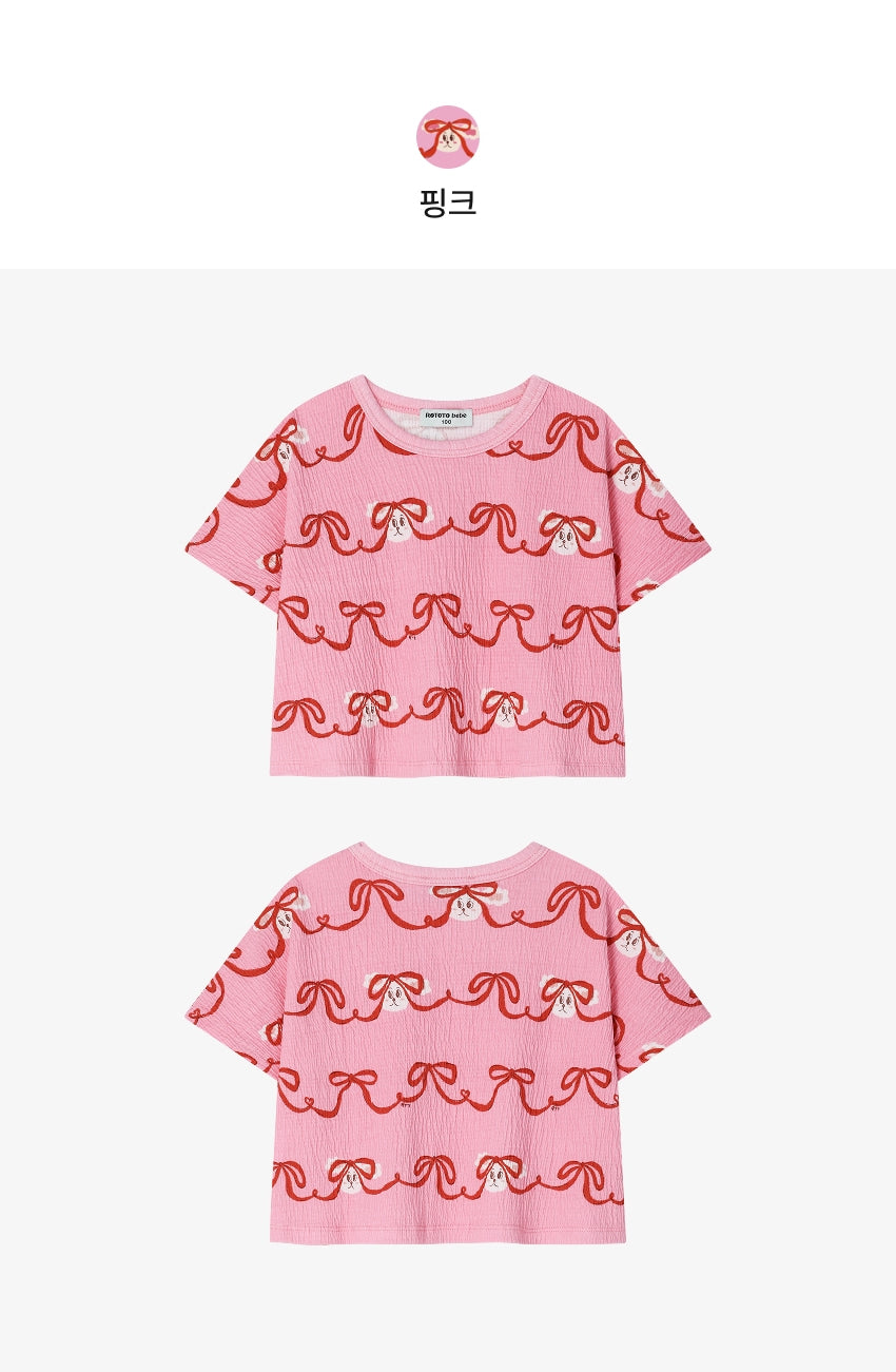 [26S] Crinkle All-Over Crop T-Shirt