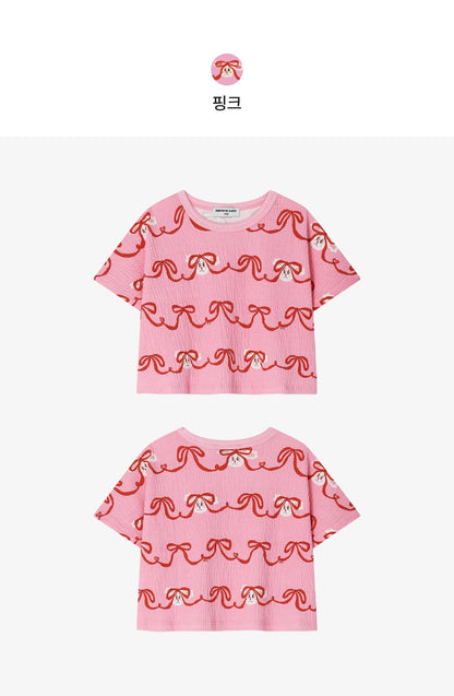 [26S] Crinkle All-Over Crop T-Shirt