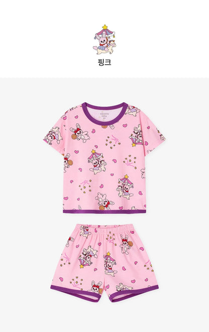 [26S] Cotton Modal All-Over Short Sleeve Loose Fit Loungewear