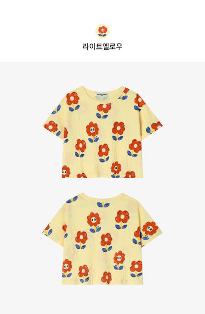 [26S] Crinkle All-Over Crop T-Shirt