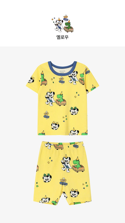 [26S] Cotton Modal All-Over Short Sleeve Slim Fit Loungewear