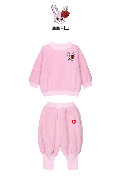 Boa Fleece Knit Ribbed Set