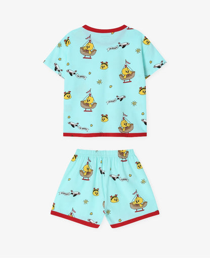 [26S] Cotton Modal All-Over Short Sleeve Loose Fit Loungewear