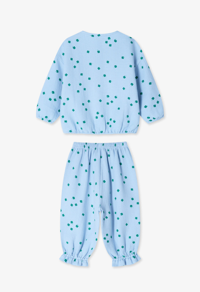 Soft Cotton Ruffle Cardigan Set