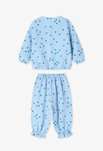 Soft Cotton Ruffle Cardigan Set