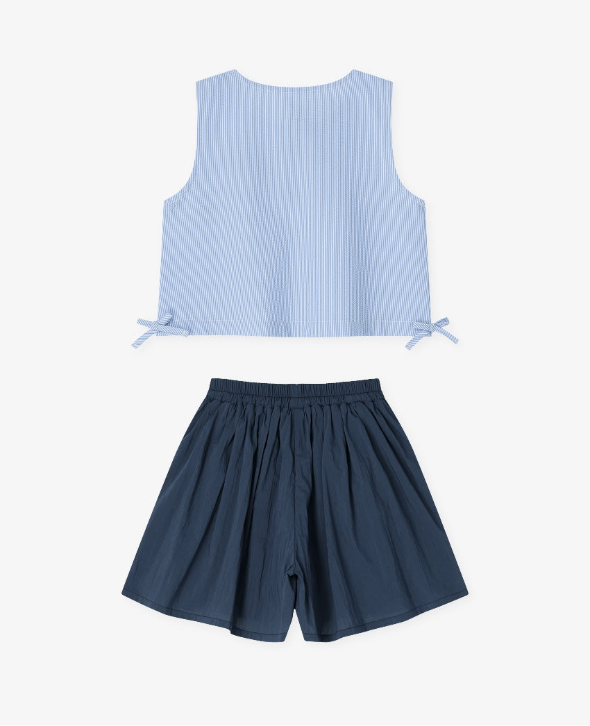 [26S] Woven Sleeveless Blouse Set