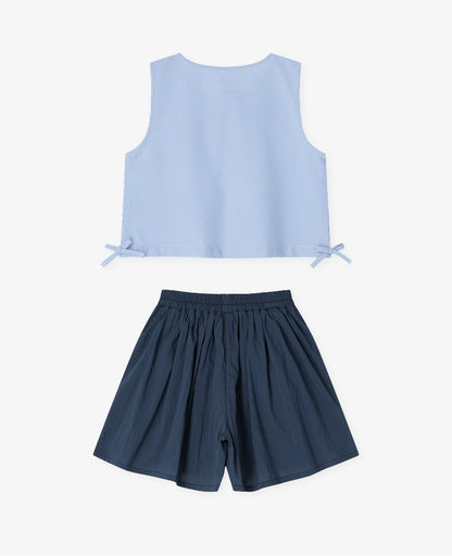 [26S] Woven Sleeveless Blouse Set
