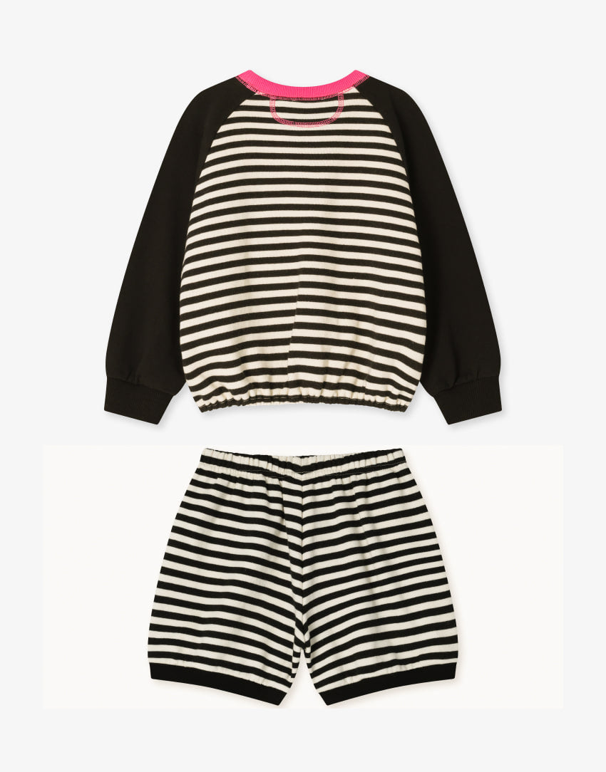 Mini French Terry Stripe Shorts Set