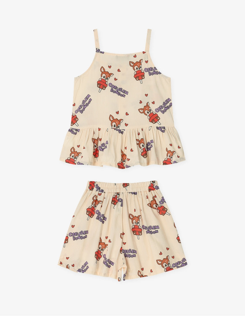 [26S] Woven Strap Top Set