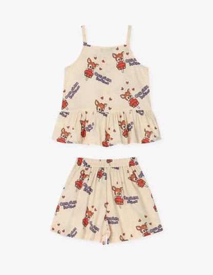 [26S] Woven Strap Top Set