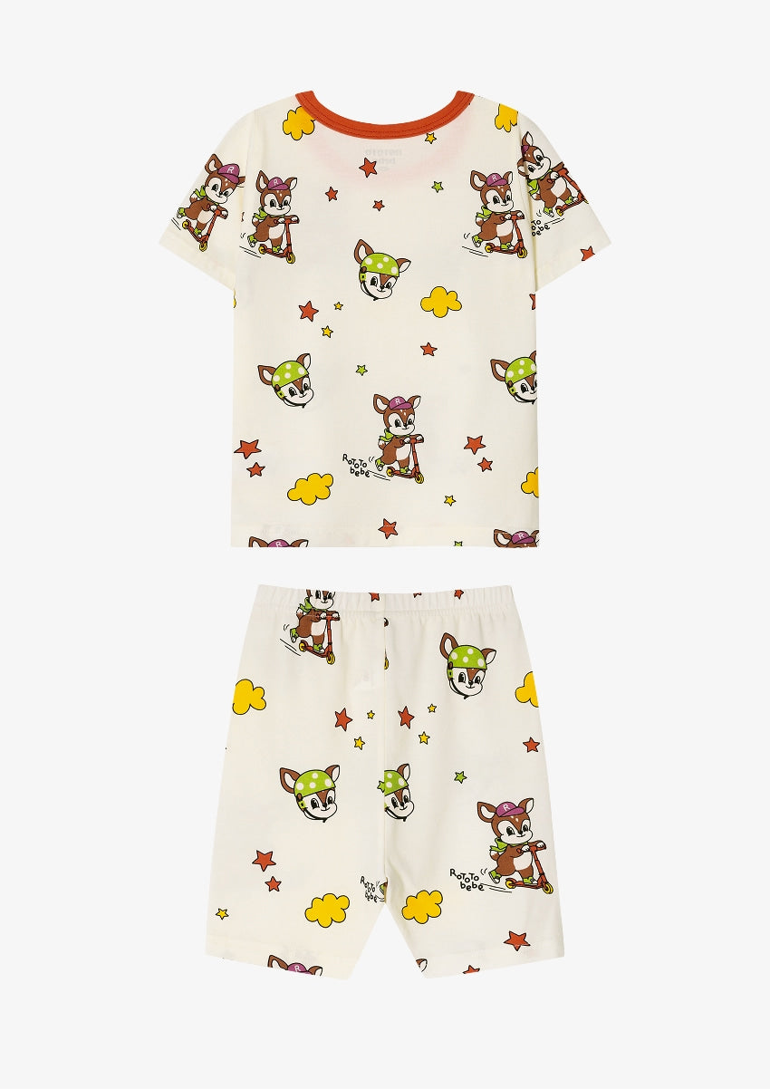 [26S] Cotton Modal All-Over Short Sleeve Slim Fit Loungewear