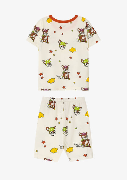 [26S] Cotton Modal All-Over Short Sleeve Slim Fit Loungewear
