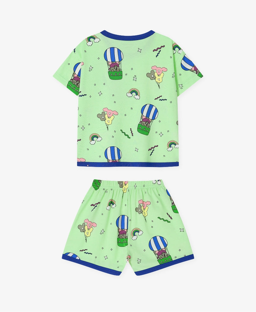 [26S] Cotton Modal All-Over Short Sleeve Loose Fit Loungewear