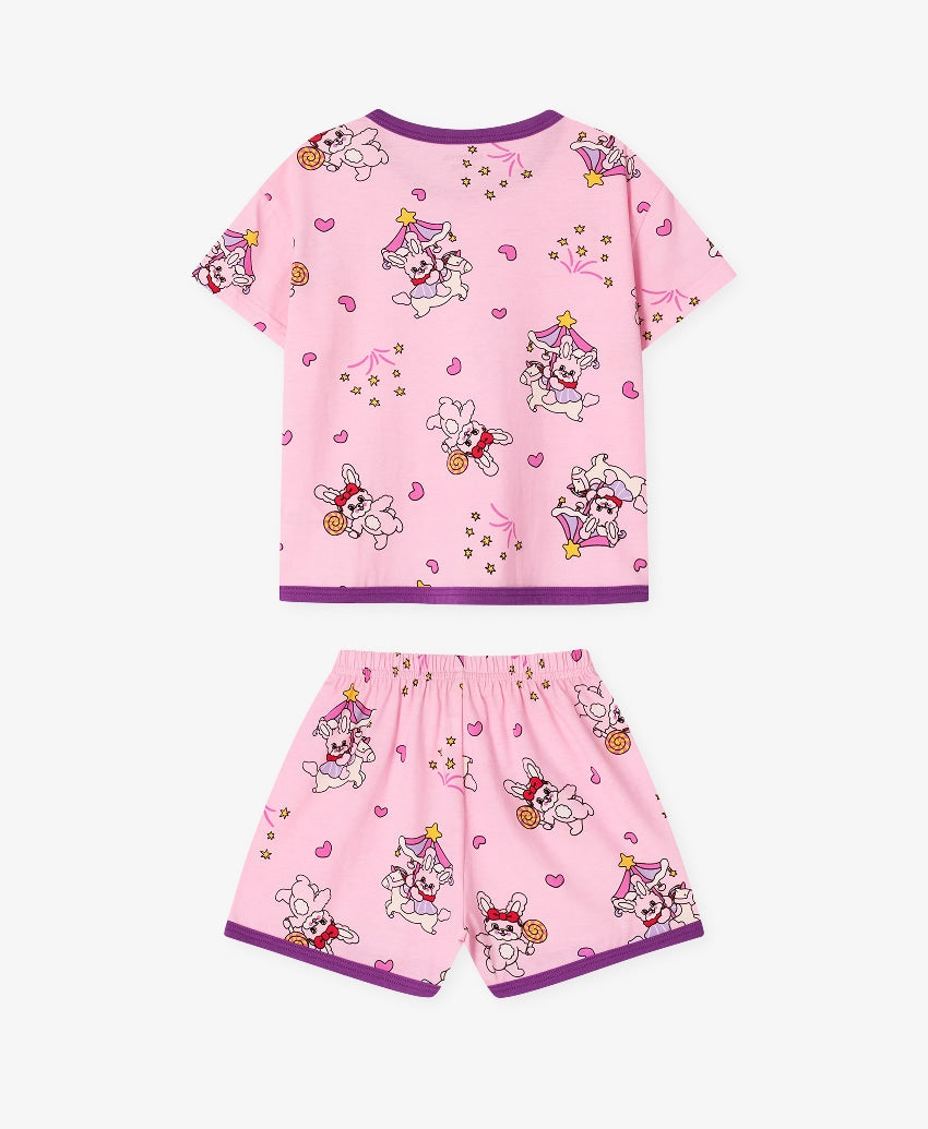 [26S] Cotton Modal All-Over Short Sleeve Loose Fit Loungewear
