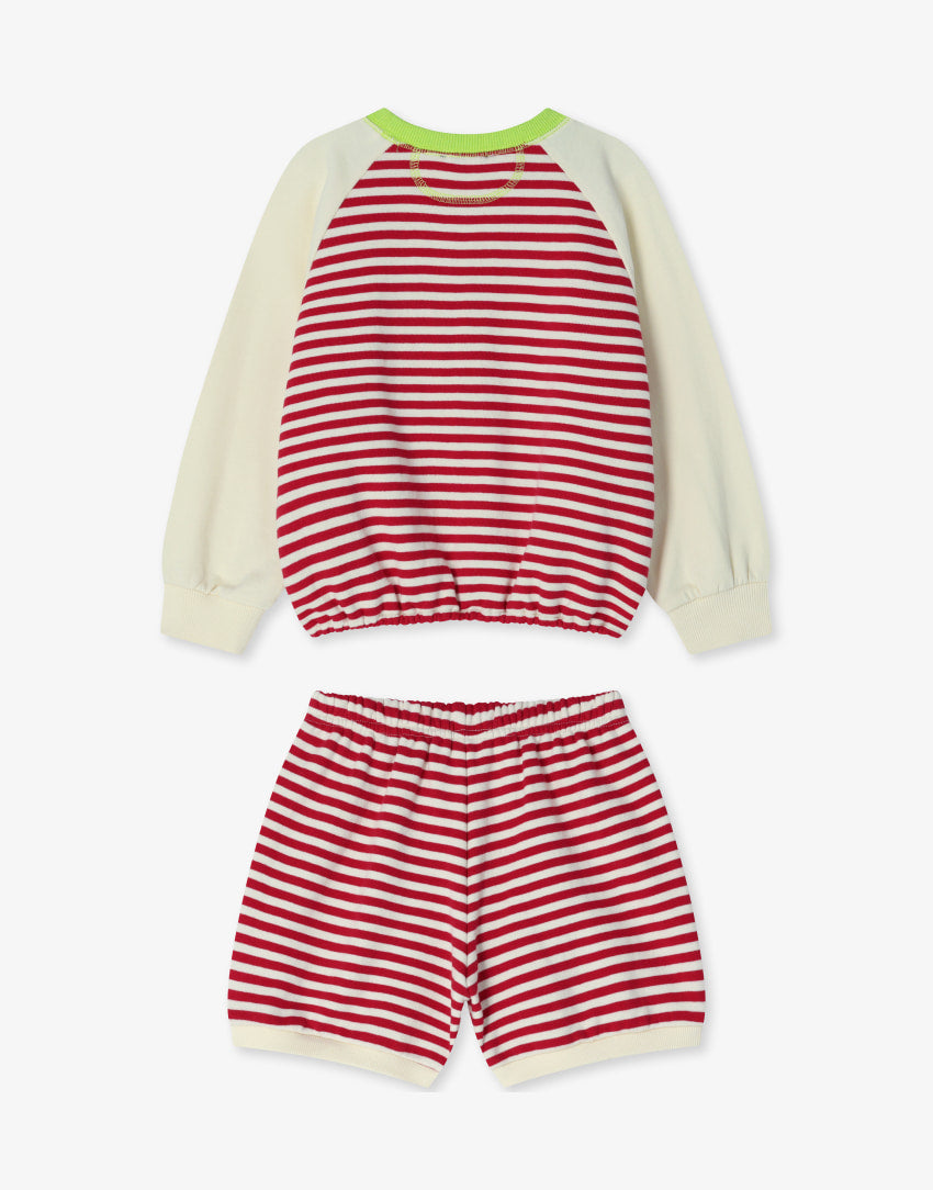 Mini French Terry Stripe Shorts Set