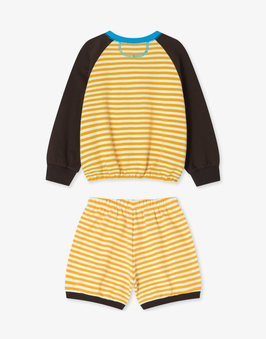Mini French Terry Stripe Shorts Set