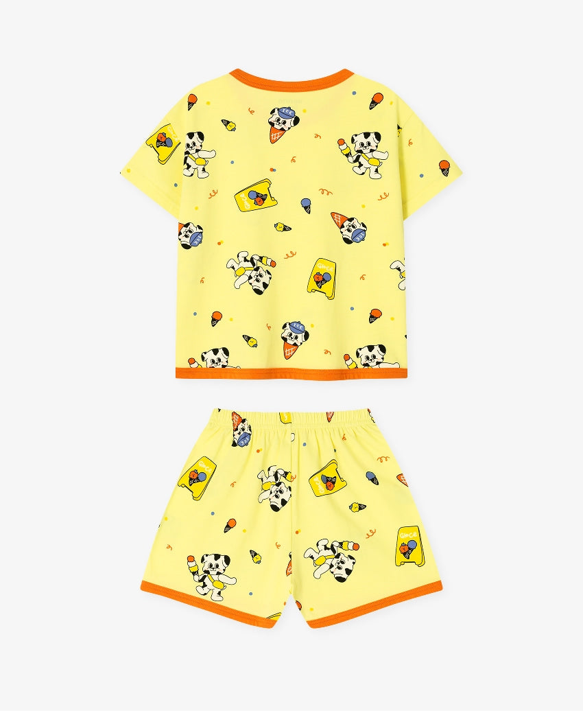 [26S] Cotton Modal All-Over Short Sleeve Loose Fit Loungewear