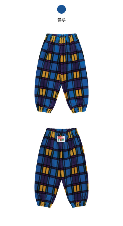 Fleece Check Loose Pants
