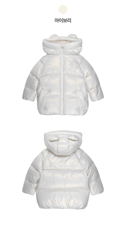 Glossy Polyester Mid-Length Down Jacket