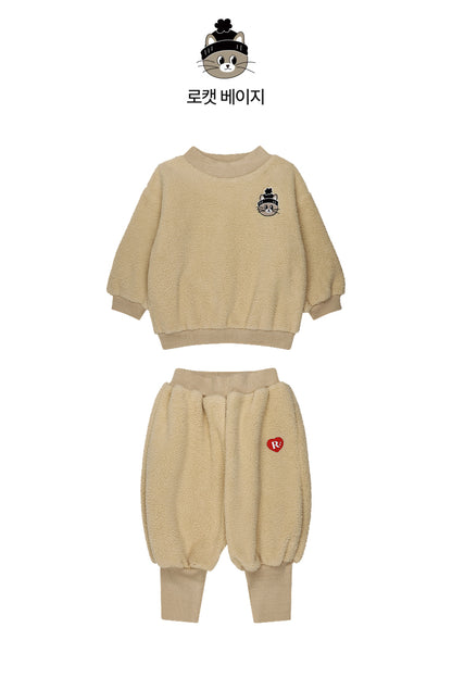 Boa Fleece Knit Ribbed Set