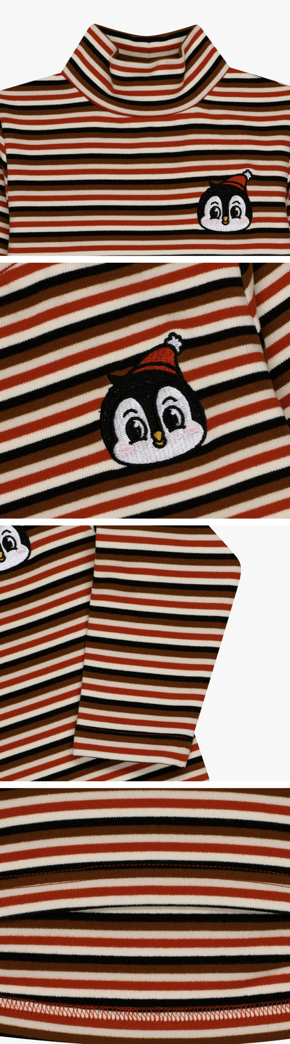 Double Brushed Fleece Stripe Turtleneck T-Shirt
