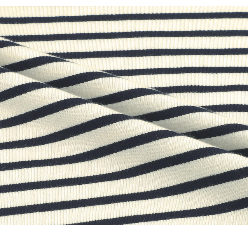 Single Jersey Stripe 3/4 Sleeve T-Shirt