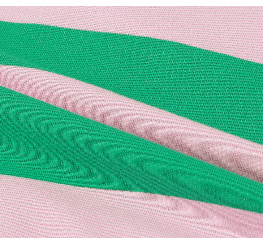 Mini French Terry Striped Collar Sweatshirt