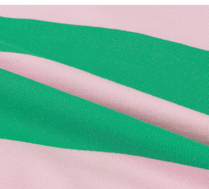 Mini French Terry Striped Collar Sweatshirt